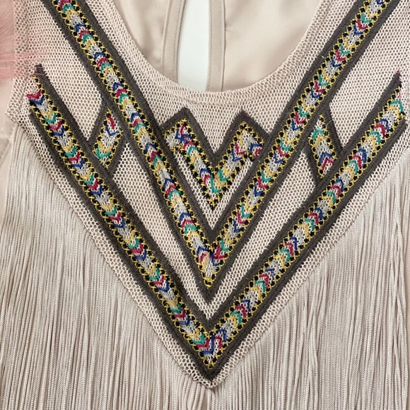 Sugarlips boho style fringe satin tank top medium - Picture 5 of 12